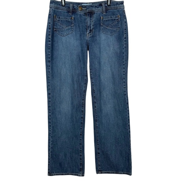 Kim Rogers Straight Leg Jeans Womens Size 12 Mid-Rise Stretch Denim Classic Blue - Picture 3 of 10